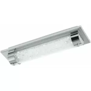 Image of Loops - Wall Flush Ceiling Light Colour Chrome Shade Clear Plastic Crystal Bulb LED 8W