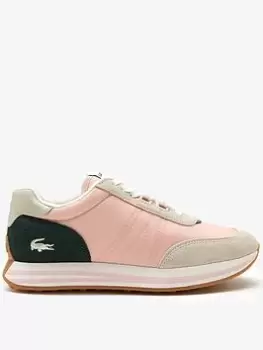Image of Womens Lacoste L-Spin Leather and Textile Trainers Size 4 UK Light Pink / Green