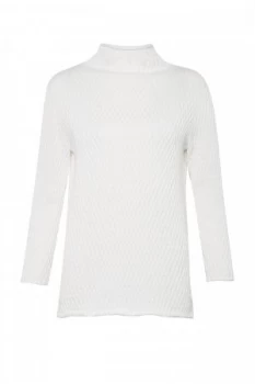 image of French Connection Molly Mozart Knits High Neck Jumper White