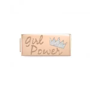 image of Classic Double Glam Enamel Girl Power Link Charm 230702/01