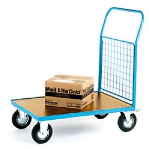 Image of GPC Platform Truck with Single Mesh End Blue Capacity: 500L 4 Castors 700mm x 1050mm x 1000mm