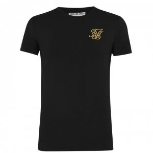 image of SikSilk Short Sleeve Gold Edit Runner Gym Tee - Black