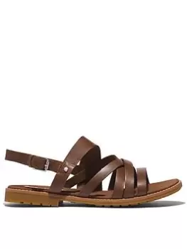 image of Timberland Chicago Riverside Flat Sandals, Brown, Size 3, Women