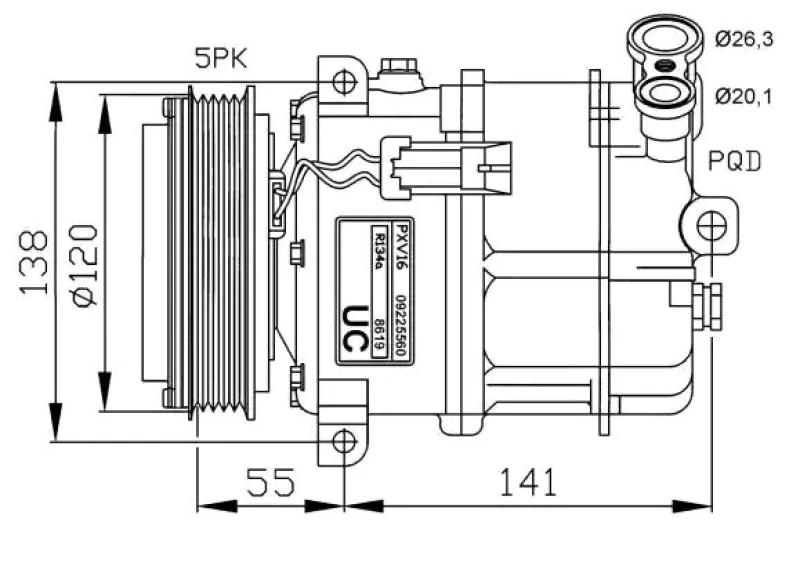Image of NRF 32313 AC Compressor PAG 46, with PAG compressor oil Compressor,air conditioning (447)
