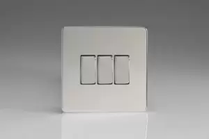 Image of Varilight 3 Gang 10A 1 or 2 Way Rocker Switch - XDC3S