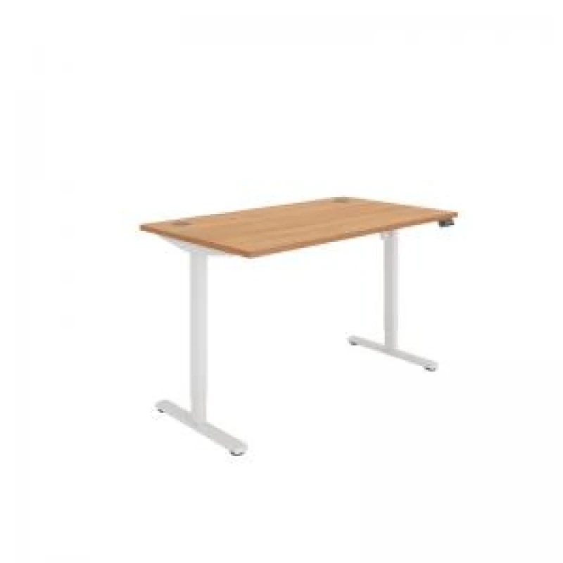 Image of Astin Economy Single Motor Sit/Stand Desk 1400x800x705-1220mm Norweigian Beech/White KF800014