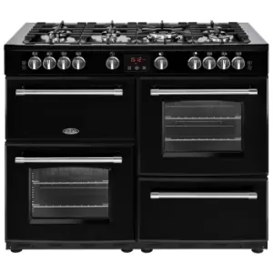 image of Belling 444411738 110cm Farmhouse X110G Double Oven Gas Cooker in Blac