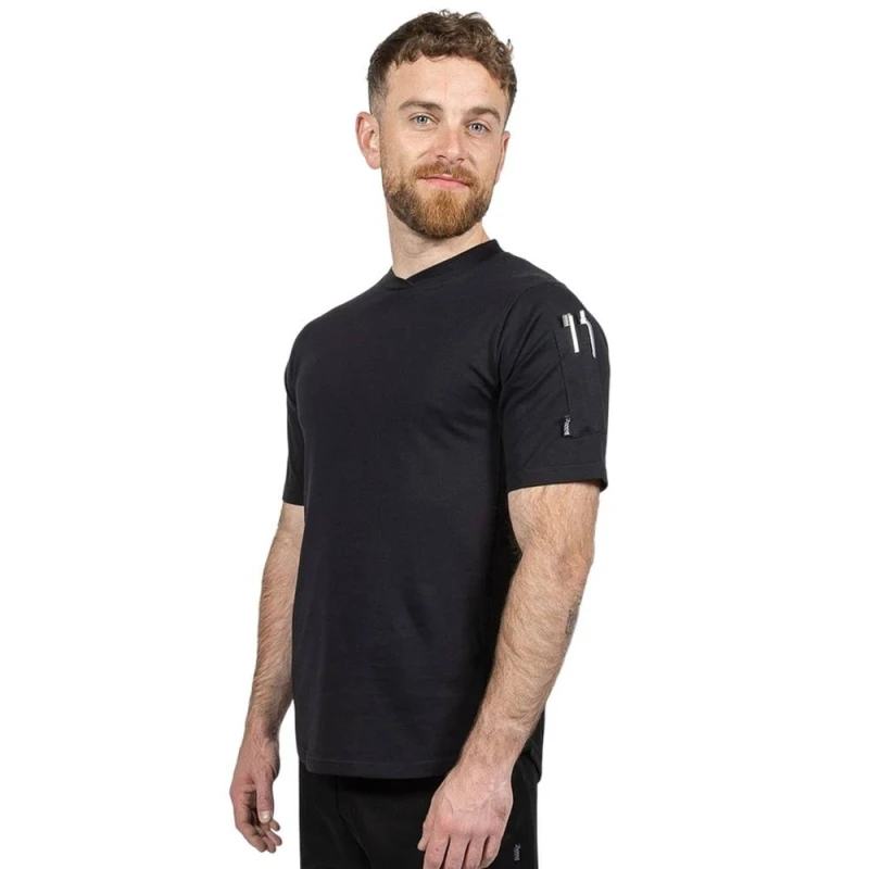 Image of Dennys Mens Stay Cool Chef T-Shirt in Black Size: Large Black Male L