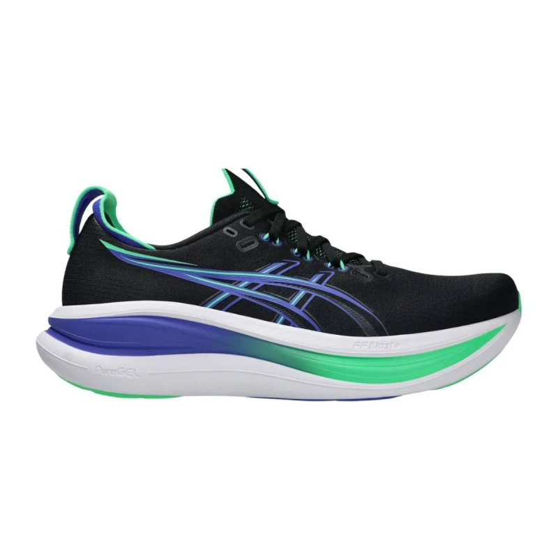 Image of Asics Gel-Nimbus 28 Shoes Black Blue SS26, Size 43,5 - EUR