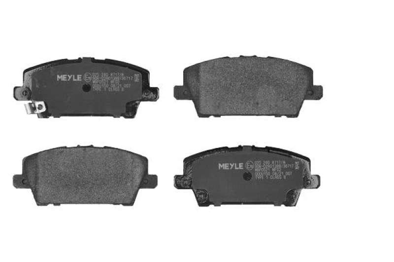 Image of MEYLE 025 240 8717/W Brake pad set Front Axle, with acoustic wear warning, Original Quality, with anti-squeak plate Brake Pad Set,disc brake (402)