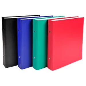 image of Exacompta Ring Binder 620E Polypropylene Covered Board A4 2 ring Assorted Pack of 20