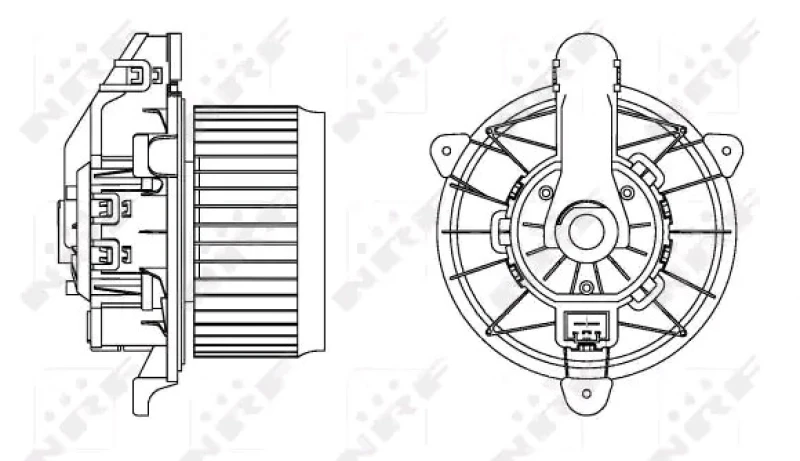 Image of NRF 34166 Blower Motor EASY FIT for left-hand drive vehicles, without integrated regulator, with cable Interior Blower (2669)