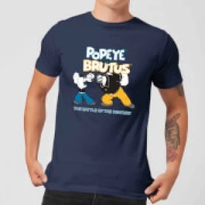 Image of Popeye Popeye Vs Brutus Mens T-Shirt - Navy - L