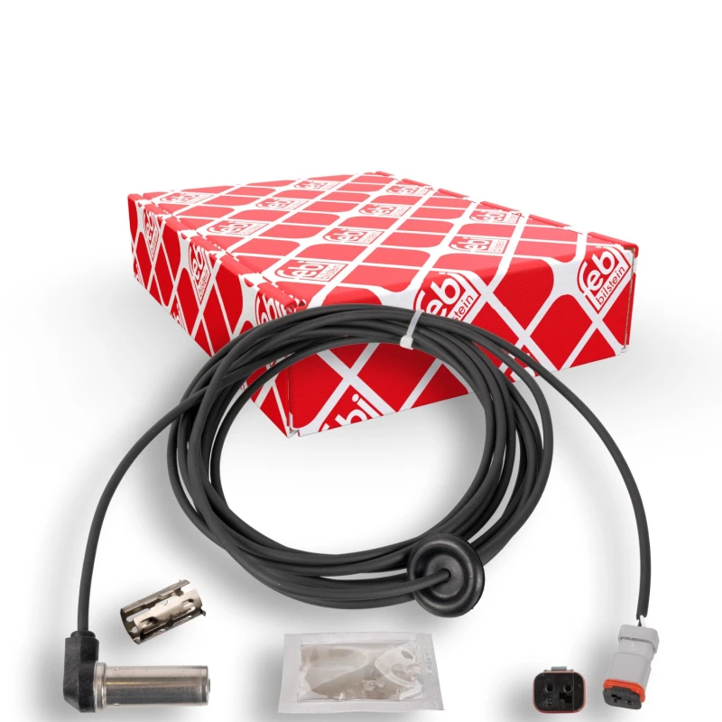 Image of FEBI BILSTEIN 172358 ABS Sensor Front Axle Left, with bush Sensor,wheel speed (412)
