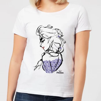 Image of Disney Frozen Elsa Sketch Womens T-Shirt - White - S