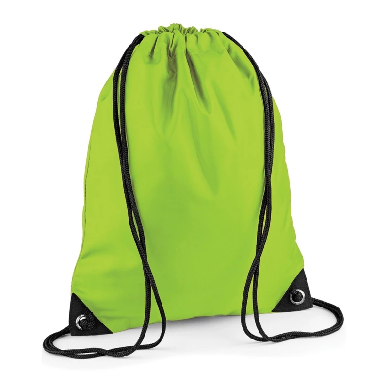 Image of Bagbase Mens Premium Drawstring Bag in Lime Lime Male
