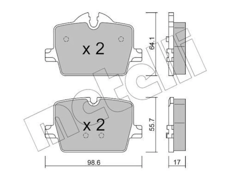Image of METELLI Brake pad set METELLI 22-1265-0