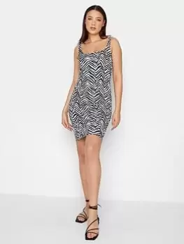 image of Long Tall Sally Zebra Tank Jersey Dress, Black, Size 10, Women