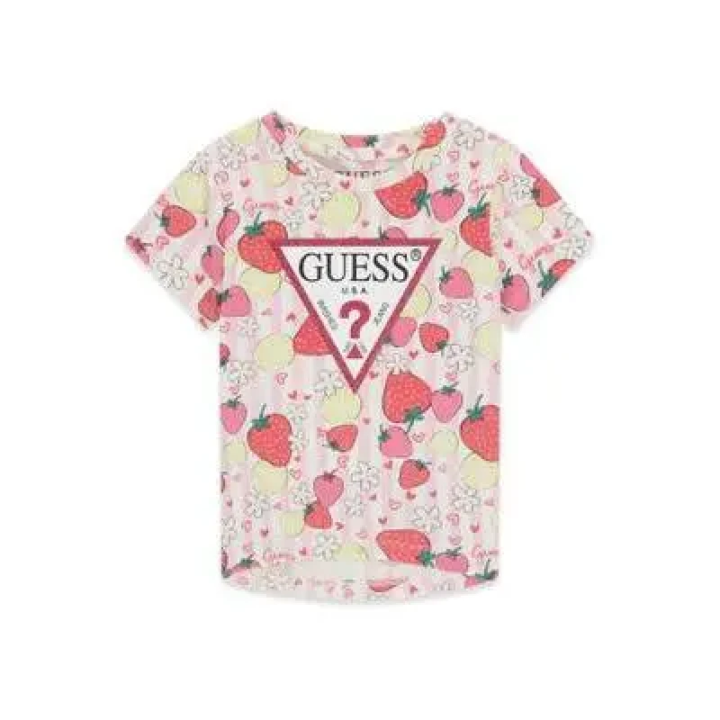 Image of Guess Baby's T-Shirt Guess Bleu Female 6/9 mois