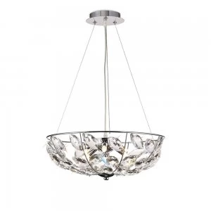 Image of Ceiling Pendant 6 Light G9 Polished Chrome, Crystal