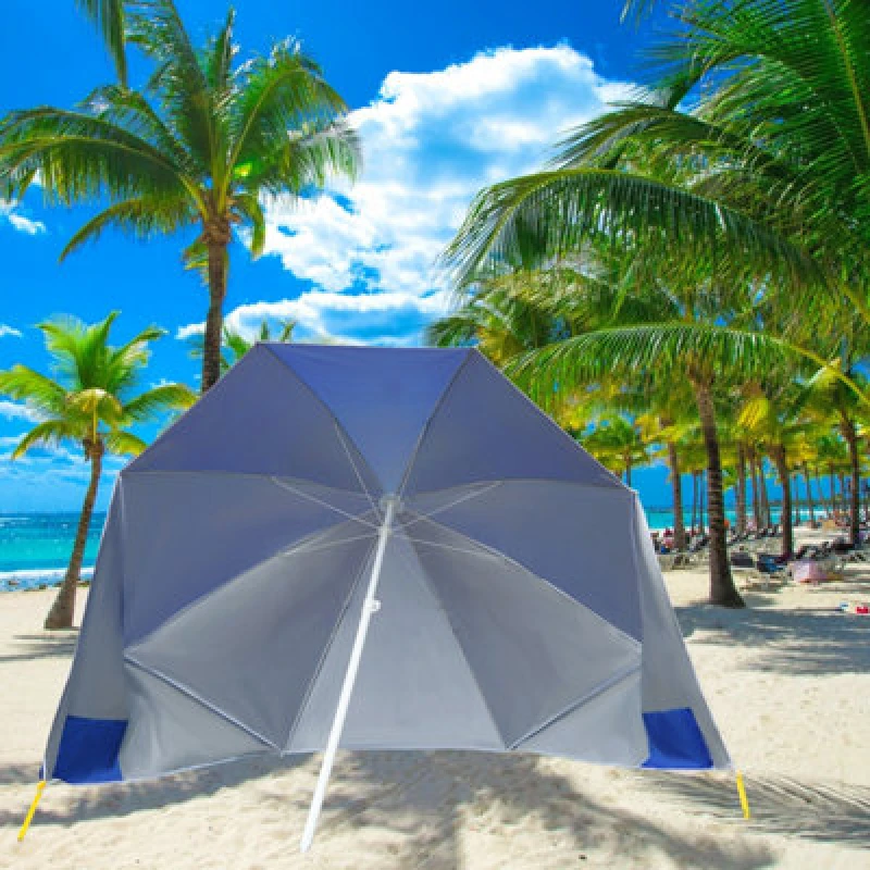 Image of Gr8 Garden Blue Beach Carp Sea Fishing Umbrella Brolly Shelter Bivvy Sun Shade Wind Breaker Blue unisex