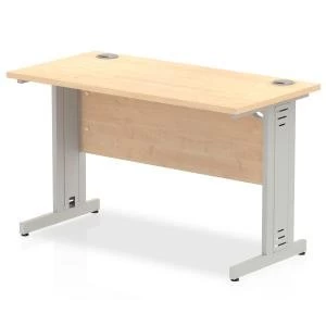 Image of Trexus Desk Rectangle Cable Managed Silver Leg 1200x600mm Maple Ref