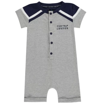 image of Firetrap Romper Baby Boys - Grey Col Blk