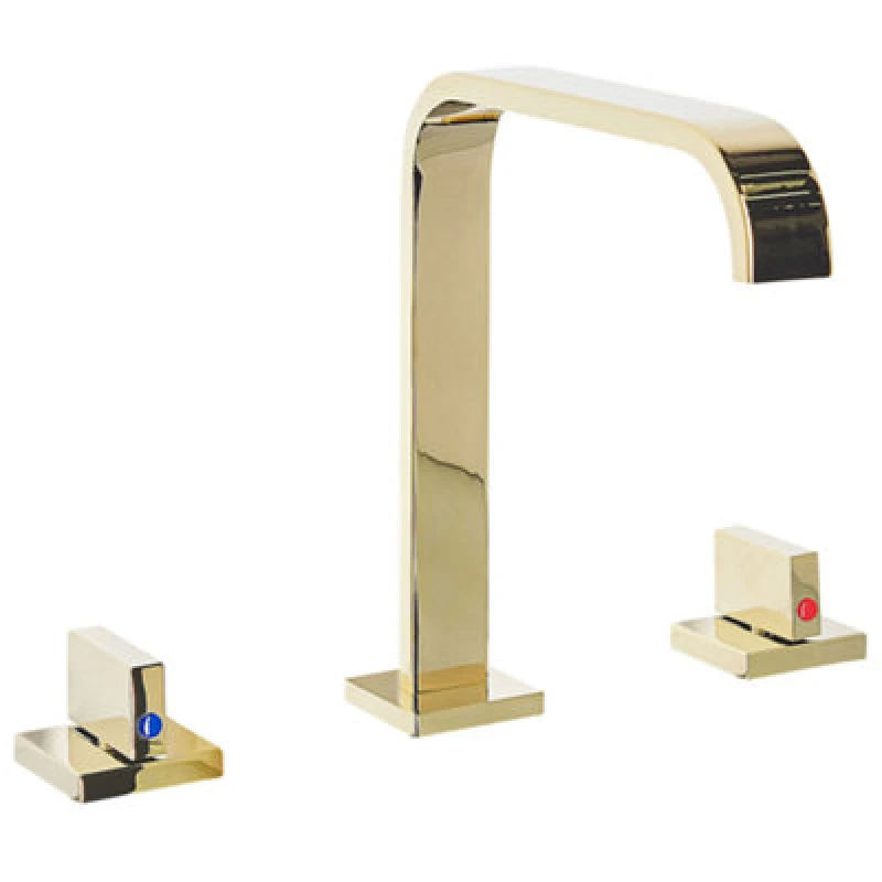 Image of Beliani Basin Mixer Tap Kagera Brass Gold