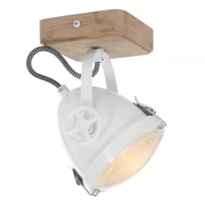 Image of Michelle Single Spotlight White Gloss, Wood Clear