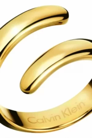 Image of Ladies Calvin Klein PVD Gold plated Size L Embrace Ring KJ2KJR100106