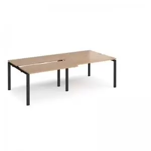 image of Adapt sliding top double back to back desks 2400mm x 1200mm - black