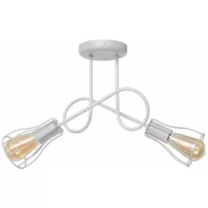 Image of Helam Oxford Multi Arm Semi Flush Ceiling Light White 41cm