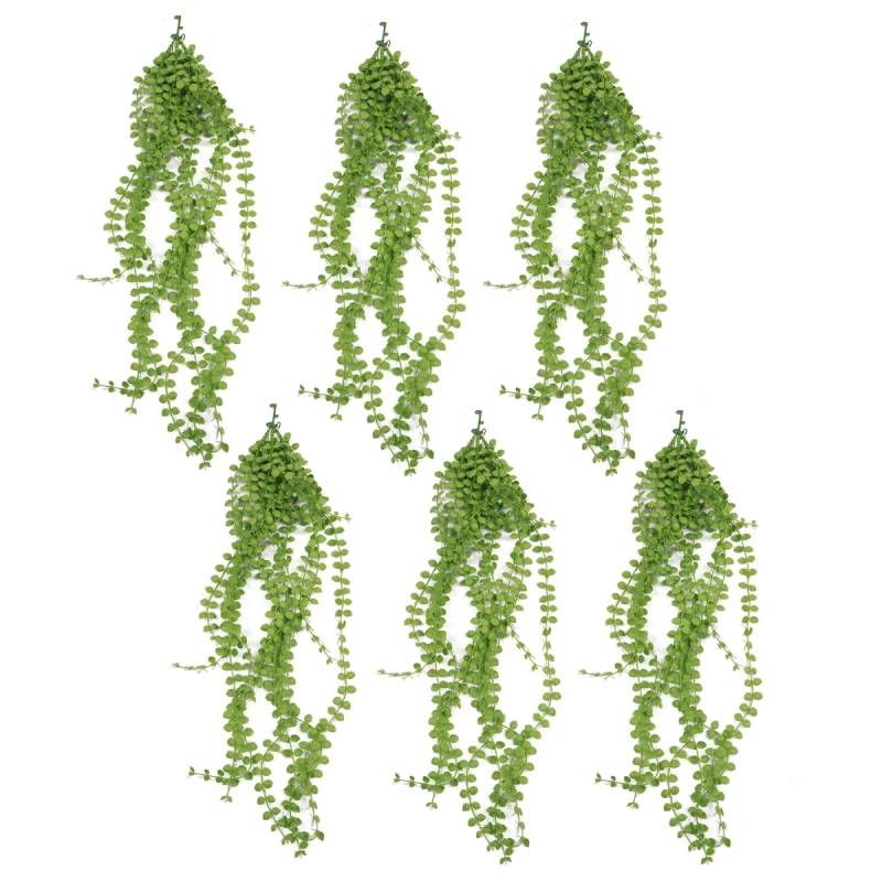 Image of N/A Pack of 6 x Hanging UV and Fire Resistant Artificial Plant Pearl String 92cm