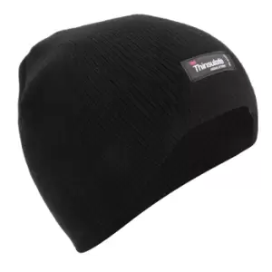 Image of FLOSO Childrens/Kids Plain Thinsulate Thermal Winter Beanie Hat (3M 40g) (11-13 Years) (Black)