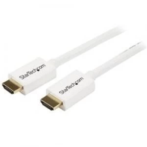 image of StarTech.com 5m (16 ft) White CL3 In-wall High Speed HDMI Cable - 4K Ultra HD x 2k HDMI Cable