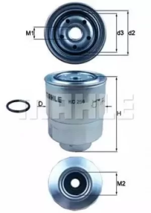 image of Fuel Filter KC256D 78146375 by MAHLE Original