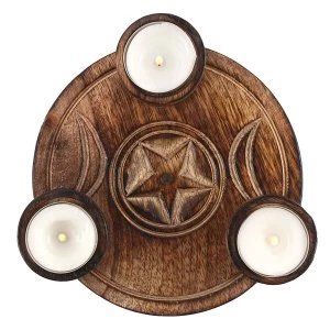 image of Triple Moon Tea Light Candle Holder