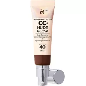 Image of IT Cosmetics CC+ and Nude Glow Lightweight Foundation and Glow Serum with SPF40 32ml (Various Shades) - Deep Bronze