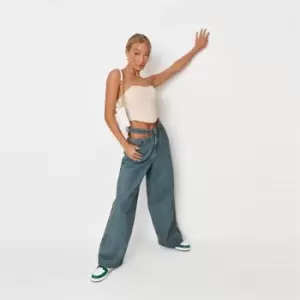 image of Missguided Out Baggy Boyfriend Jean - Green