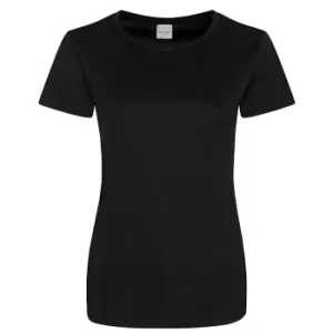 Image of AWDis Just Cool Womens/Ladies Girlie Smooth T-Shirt (XS) (Jet Black)