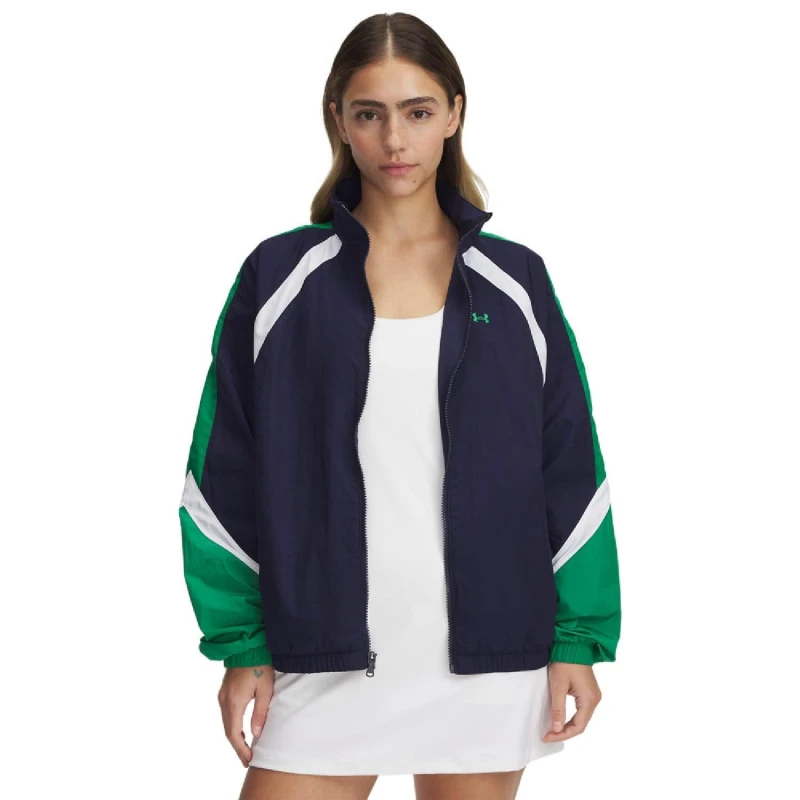 Image of Under Armour Icon Crinkle Track Jacket Blue female 0-2