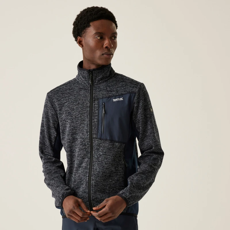 Image of Regatta Regatta Men 'Baslinn' Stretch Fleece in Blue Size: Small Blue S Male 5063019759685