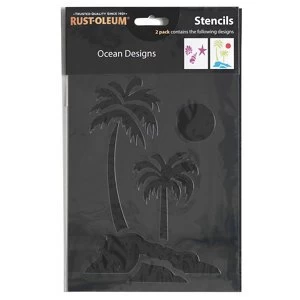 image of Rust-Oleum Ocean Paint stencil Pack of 2