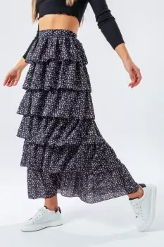 image of HYPE SCRATCH FLOWER WOmens SKIRT