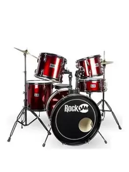 image of Rockjam Full Size Drum Kit - Red