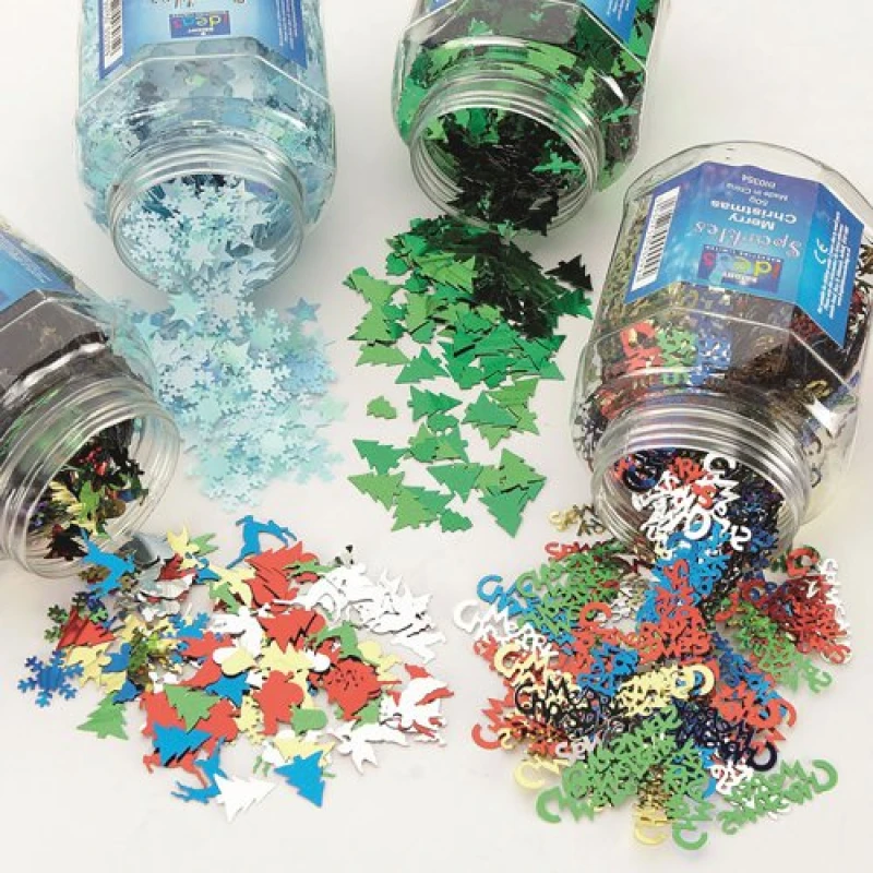 Image of Unbranded Christmas Sequins Shaker Set Assorted 50g (Pack of 4) AR01843 AR01843