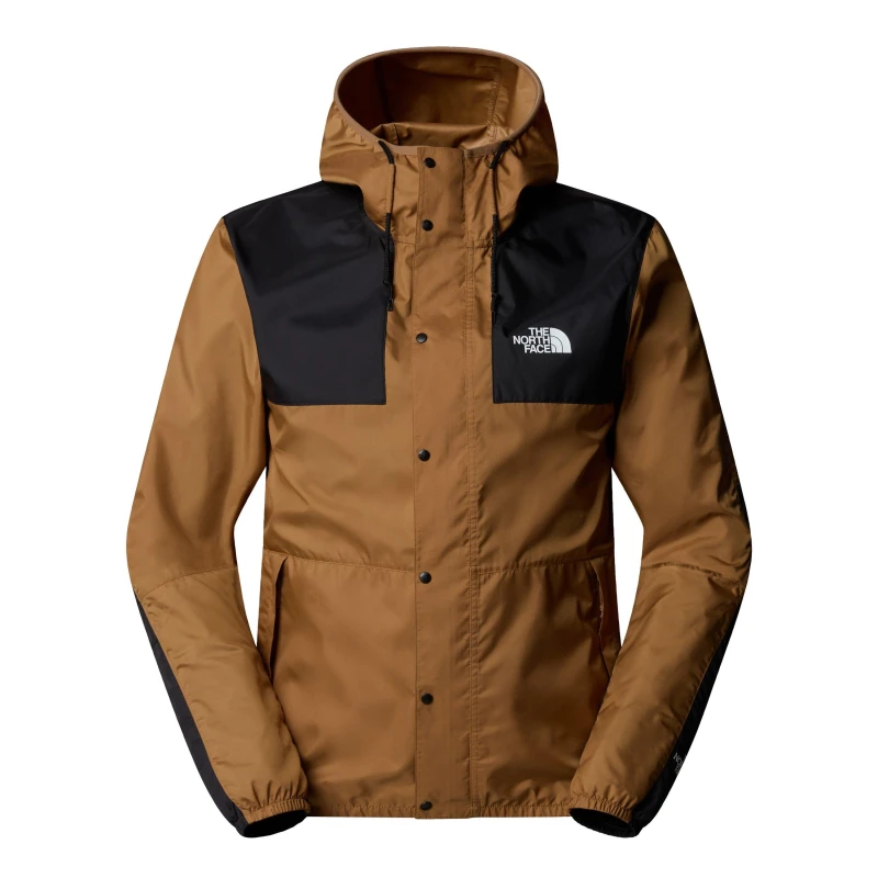 Image of The North Face Mens Mountain Water Resistant Long Sleeve Rain Anorak Utility Brown male Medium