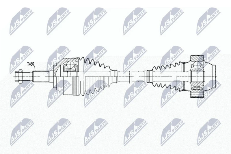 Image of NTY NPW-WW-247 Drive shaft Automatic Transmission, Front Axle Right Drive Shaft (13)