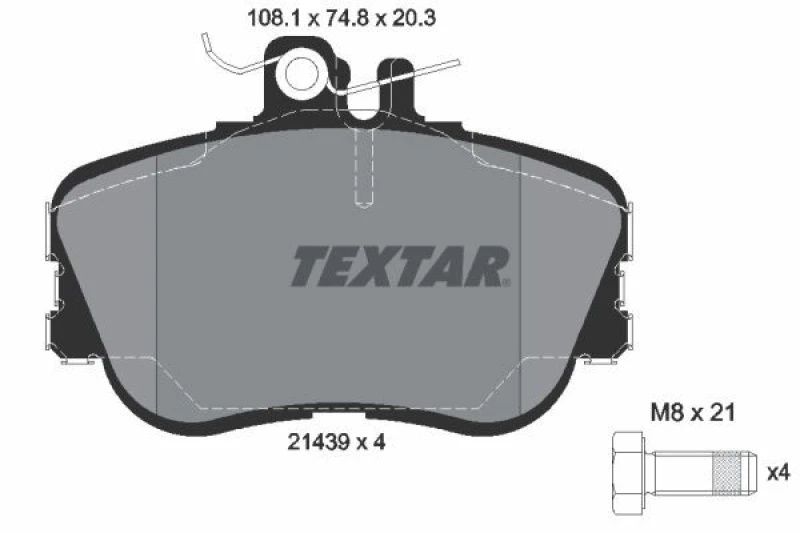 Image of Brake pad set TEXTAR 2143905