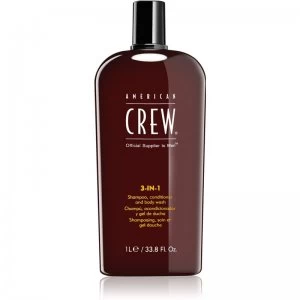 image of American Crew Classic 3-In-1 Shampoo, Conditioner and Shower Gel 1000ml